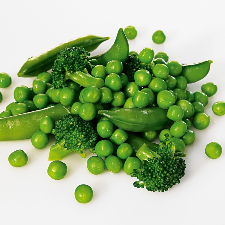 Grön grönsaksmix med ärter och broccoli