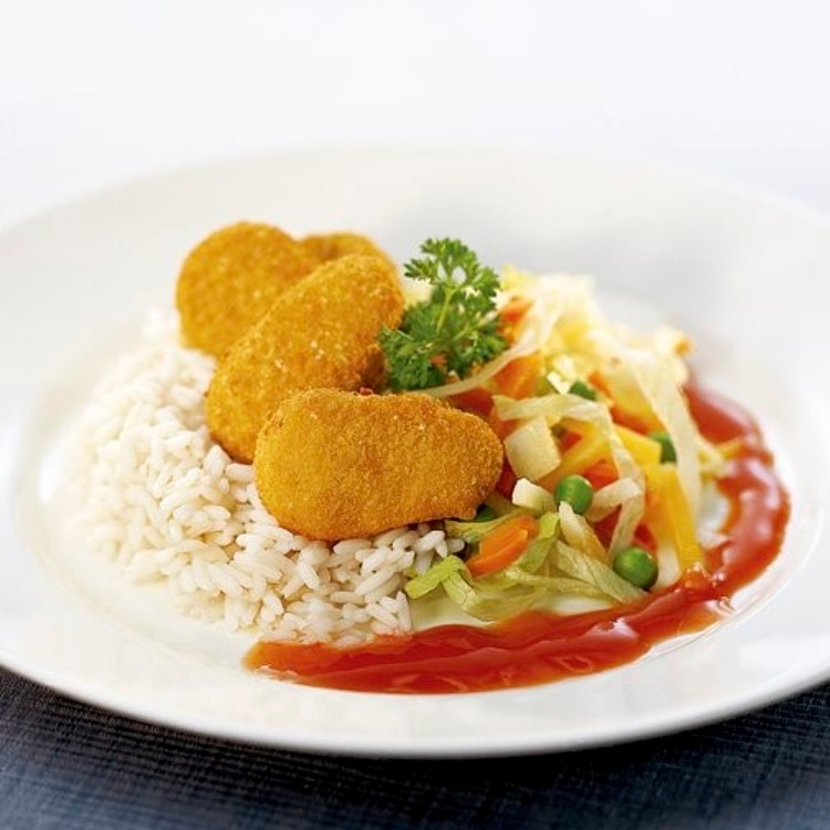 Chicken nuggets, panerade och stekta