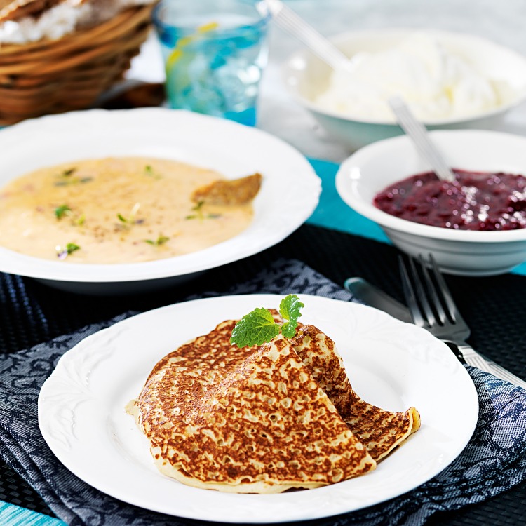 Pannkakor, dubbelgräddade och enkelvikta