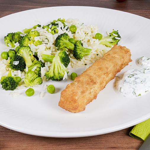 Fish'n chips roll med citronris