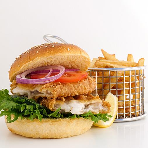 Fiskburgare med lök & citronmajonnäs