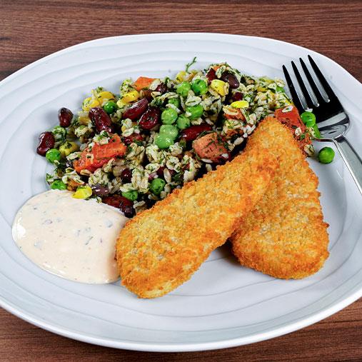 Matrosfisk med en matvetesallad