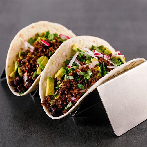 Grön taco med Pease och svarta bönor