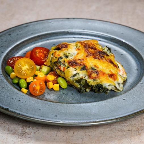 Grönsaksgratäng med spenat och grönkål