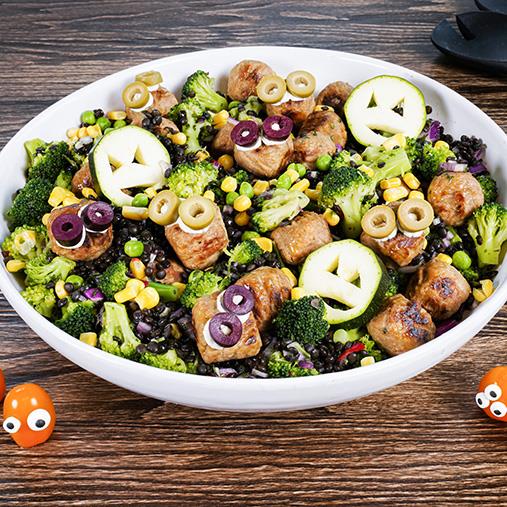 Monstersallad med Pease bullar