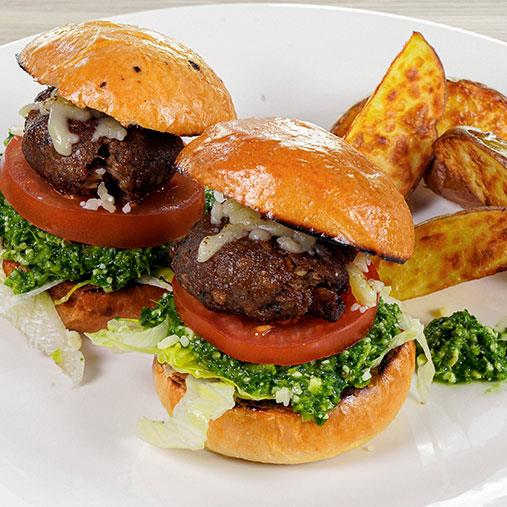 Pease sliders med grönkålspesto