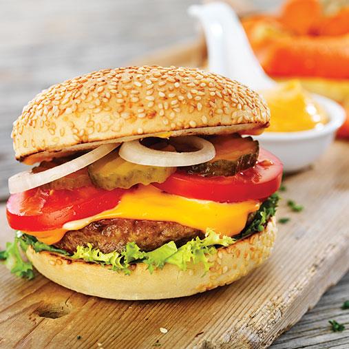 Quorn burgare med klassiska tillbehör