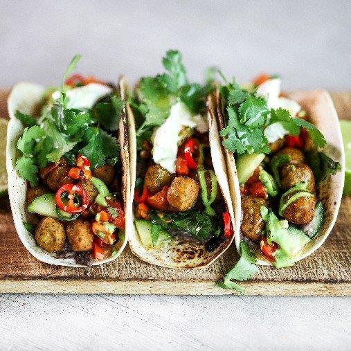 Tacofalafel och het böncrème