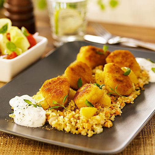 Apelsinbulgur med chicken nuggets